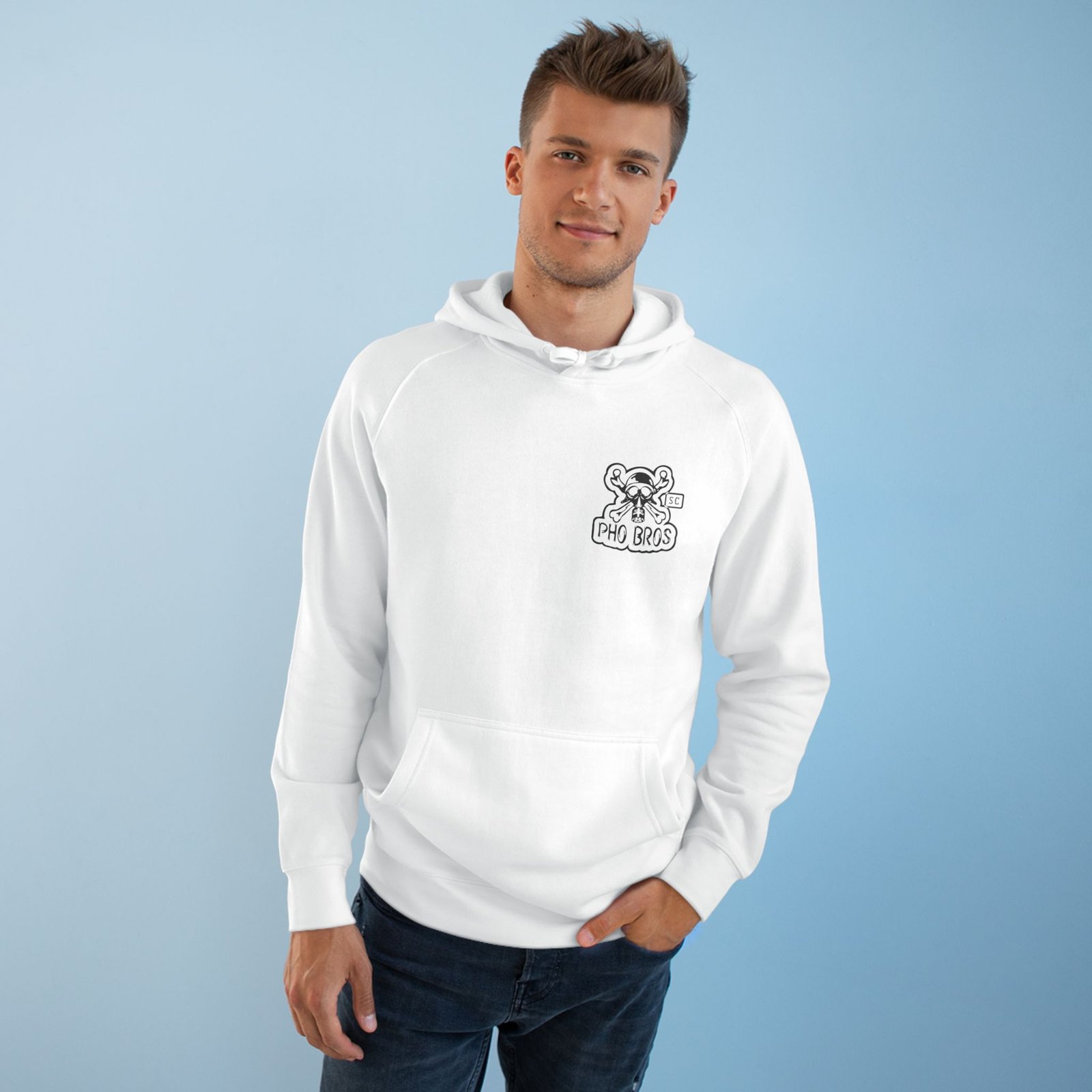 Pho Bros SC Hoodie - Black on White - Image 3