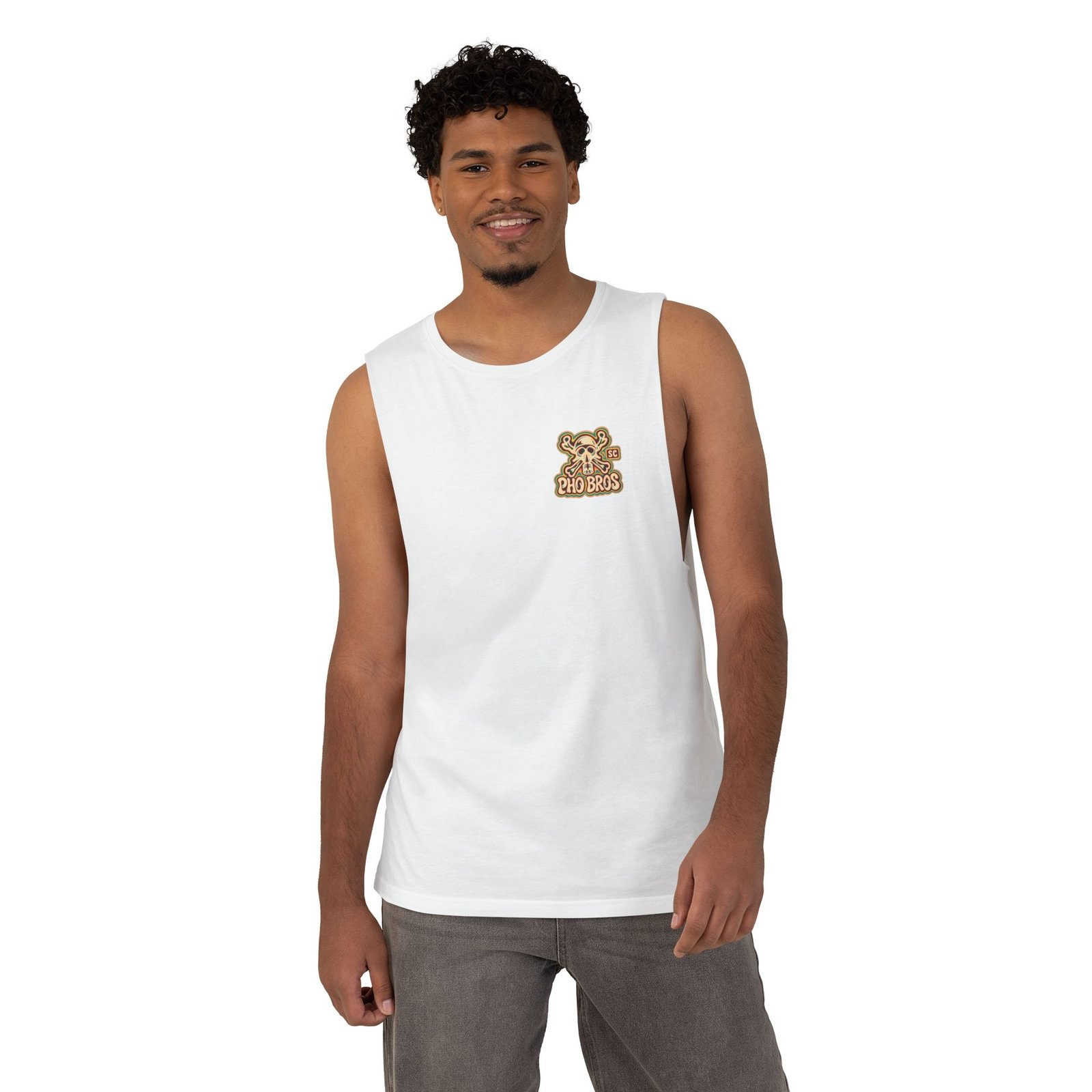 Pho Bros SC Tank - Psychedelic on White - Image 3