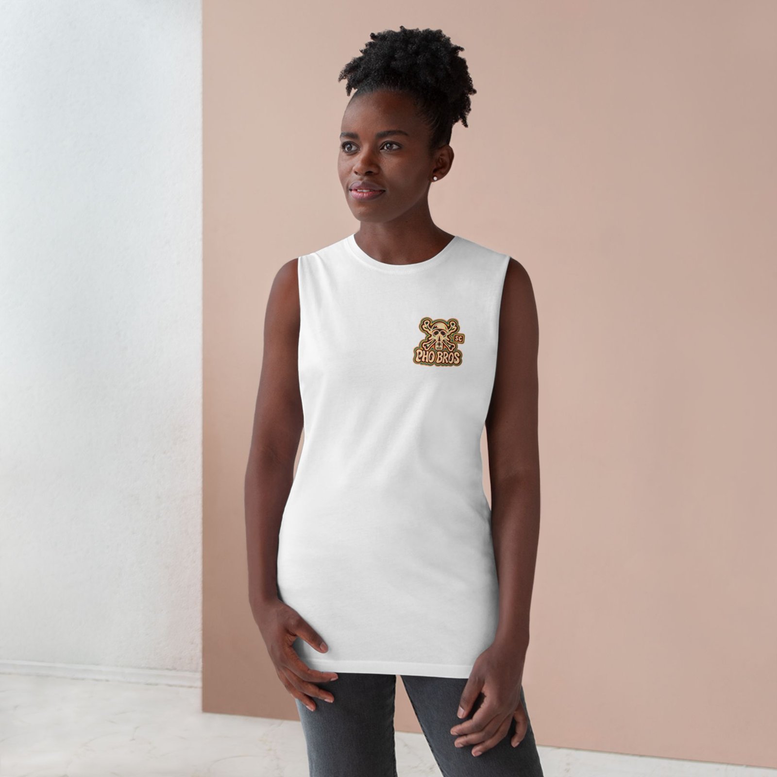 Pho Bros SC Tank - Psychedelic on White - Image 4